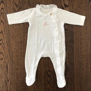 Chloe Baby Girl White Cotton Babygrow Footie